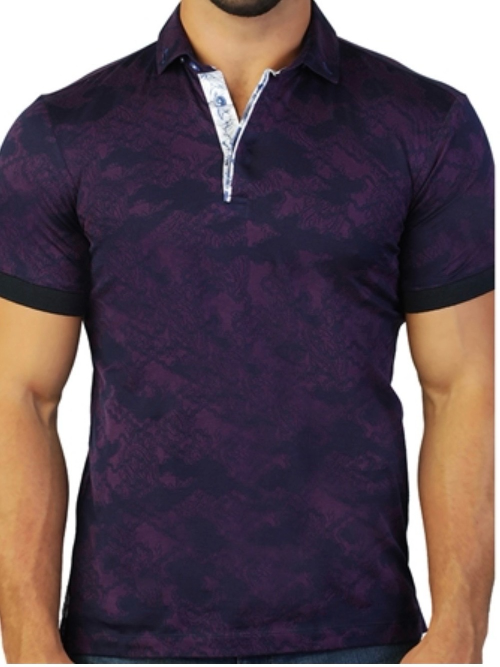 Maceoo Xperiencial Collection Polo Mozart Paisley Purple Shirt Luxury Men's M